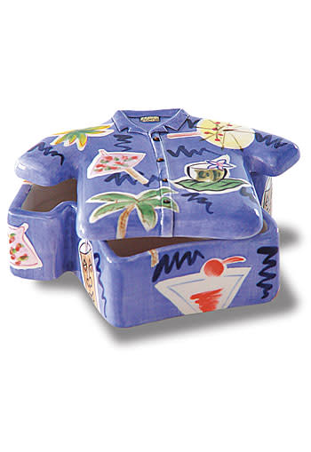 Aloha Shirt Ceramic Purple Keepsake box - Wedding Gifts Aloha Shirt Ceramic Purple Keepsake box - Wedding Gifts